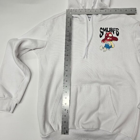 The Smurfs White Hoodie Hooded Sweatshirt Mushroom Pullover Small - Picture 5 of 9